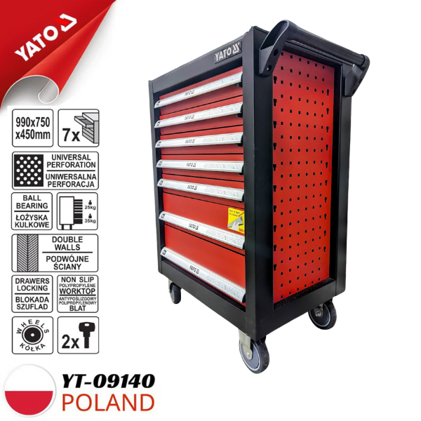 Tủ Đồ Nghề 7 Ngăn Cao Cấp Yato YT-09140 - Chính Hãng Ba Lan