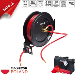 Cuộn Dây Hơi Tự Rút Yato YT-24250 (15m - 9.5x13.5mm) - Chính Hãng